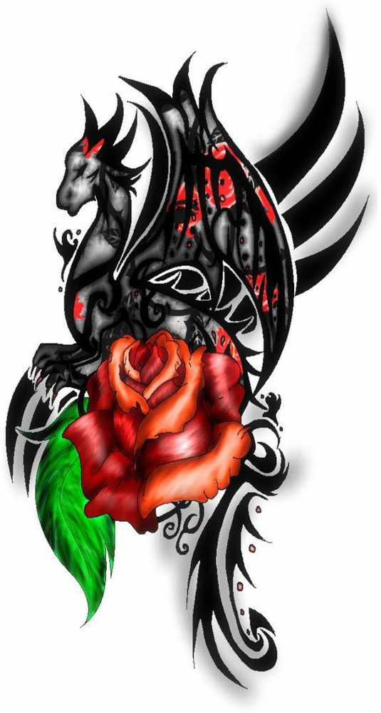 surmul Rose Dragon with Wings Temporary Waterproof Tattoos For Men and Women - Price in India, Buy surmul Rose Dragon with Wings Temporary Waterproof Tattoos For Men and Women Online In India,